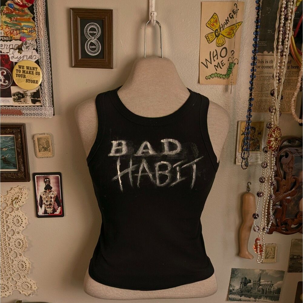 Offspring Band Graphic Tank Top Women's Small Black Y2K Grunge Punk
